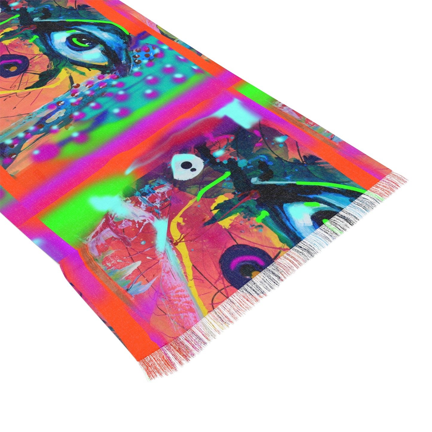 Vibrant Art Scarf - Colorful Eye Design for Bohemian Style