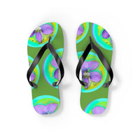 Purple & Green Floral Flippity Flops — Original Artwork | ArtistDione