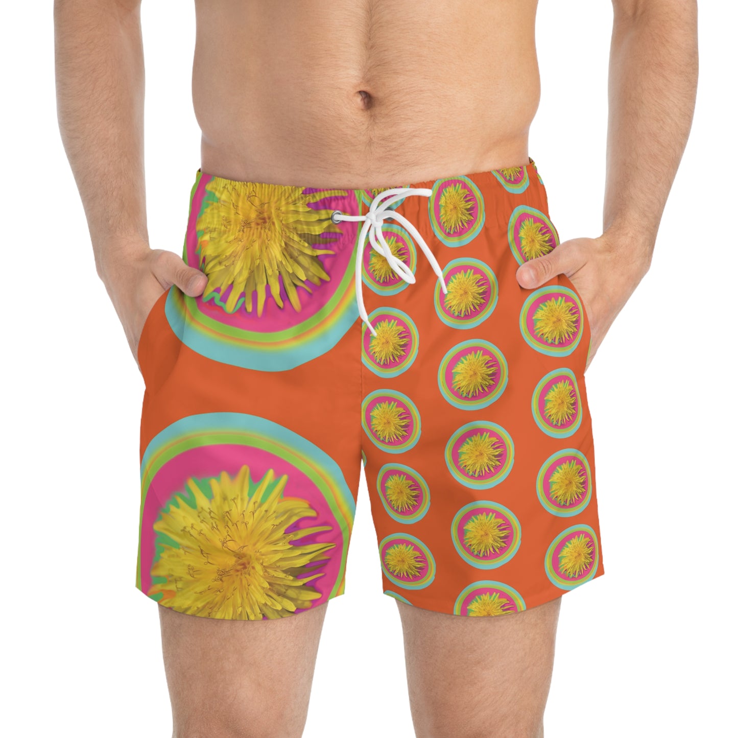 Vibrant Floral Swim Trunks - Bright Summer Beachwear