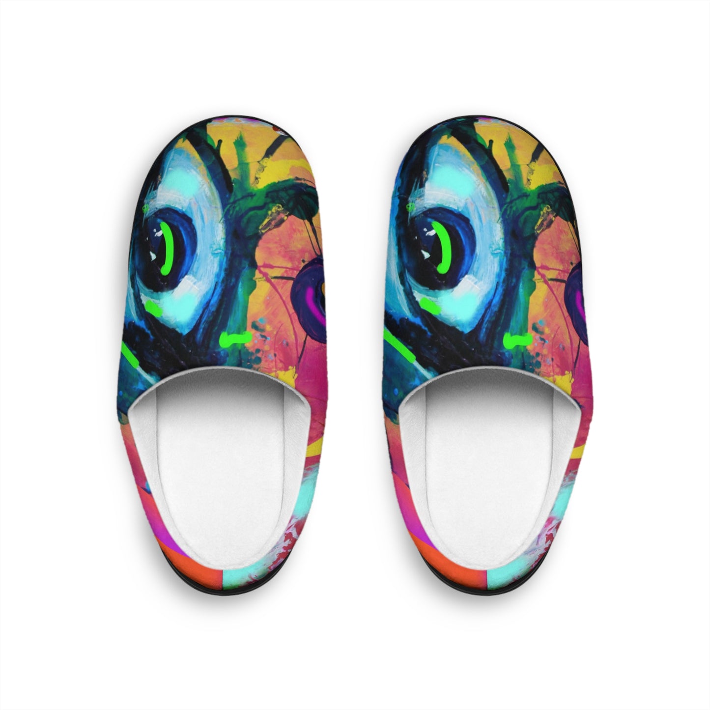 Vibrant Artistic Women's Indoor Slippers - Colorful Cozy Footwear for Relaxation