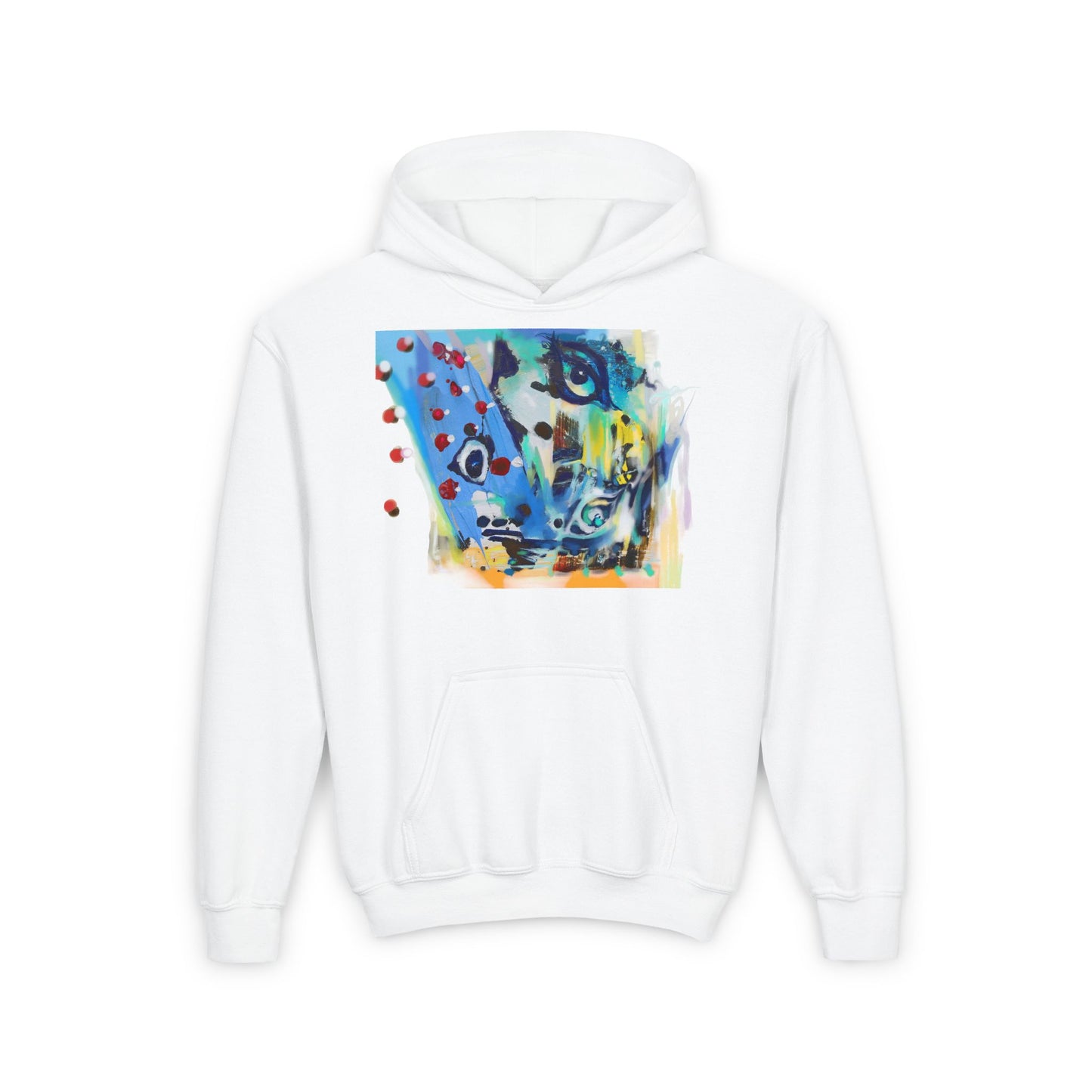 Colorful Abstract Youth Hoodie - Artistic Design for Creative Minds