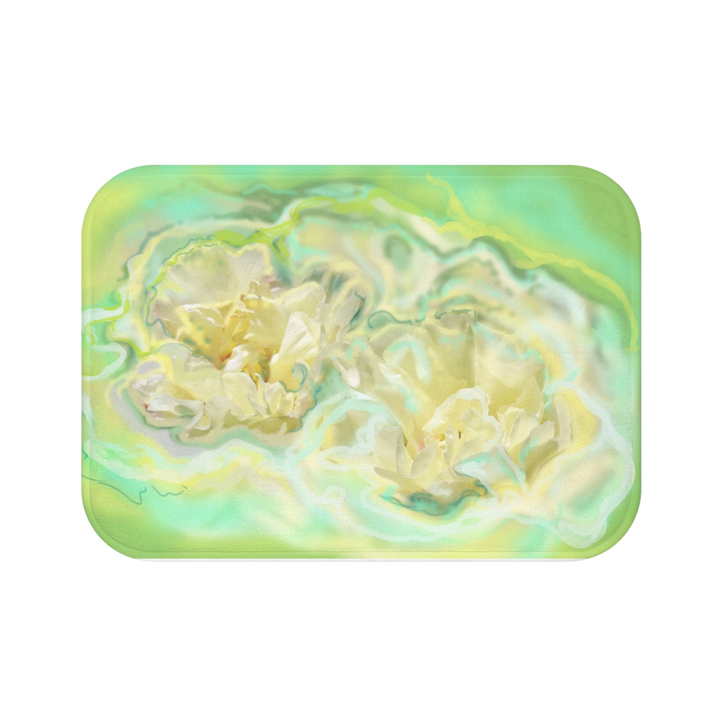 Stylish Green Floral Bath Mat – Modern Home Decor