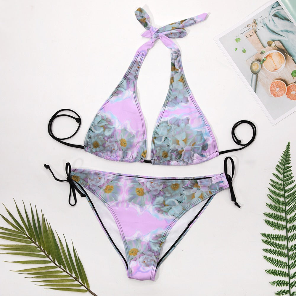 Sexy Bikini-Badeanzug mit V-Ausschnitt für Damen