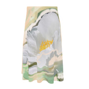 Soft White Peony Floral Women's Midi Skirt — Original Artwork | ArtistDione