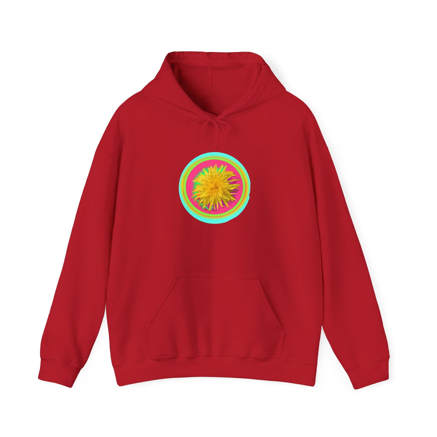 Colorful Flower Burst Unisex Hooded Sweatshirt - Cozy & Vibrant
