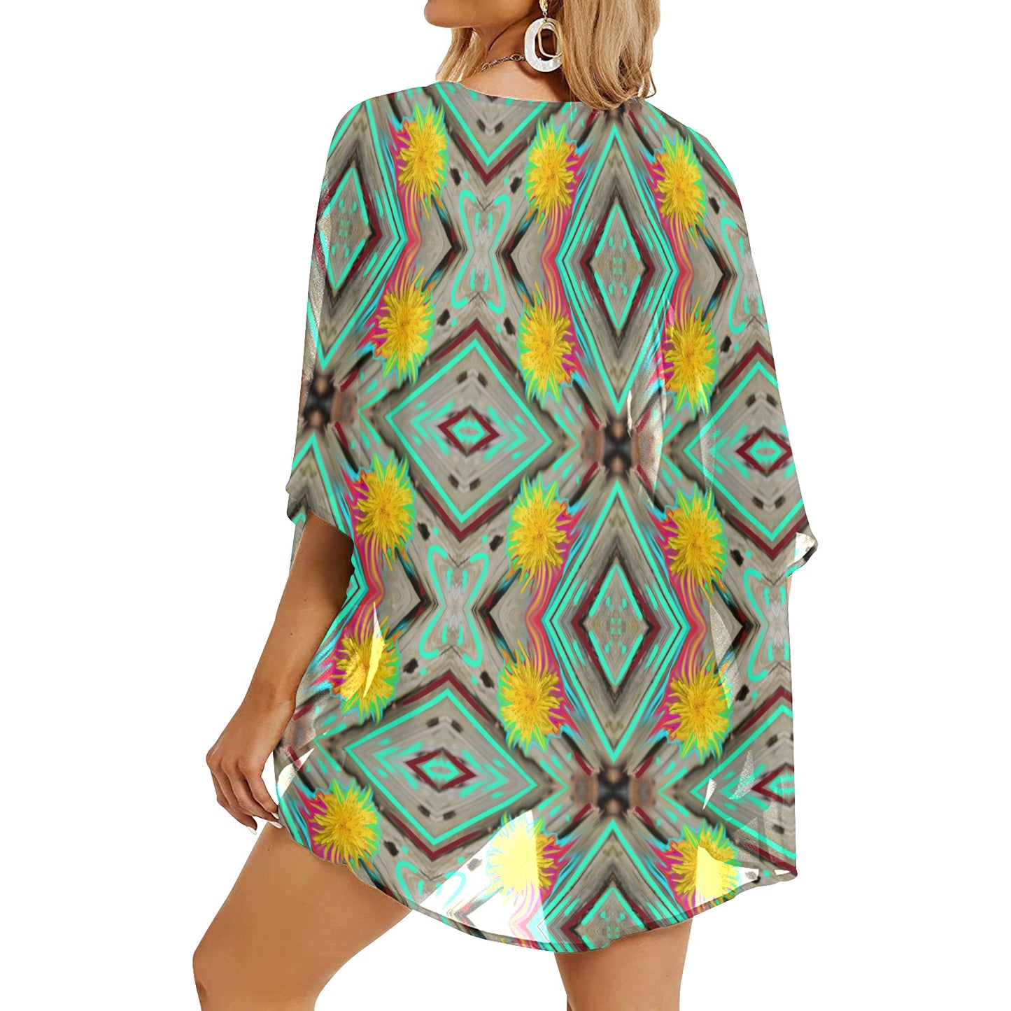 Chiffon-Überwurf im Kimono-Stil für Damen