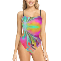 Women's Spaghetti Strap Cut Out Sides Swimsuit — Original Artwork | ArtistDione