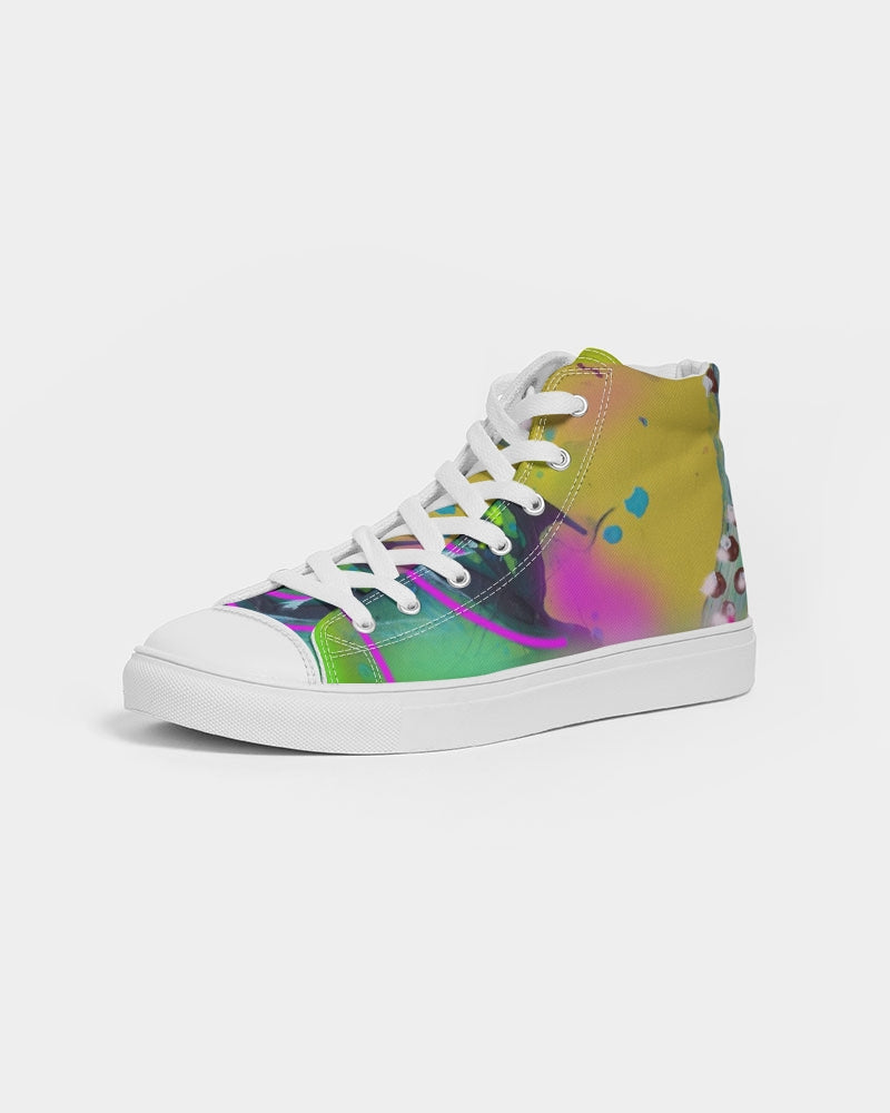 Abstrakte gelbe Herren Hightop Canvas Schuh