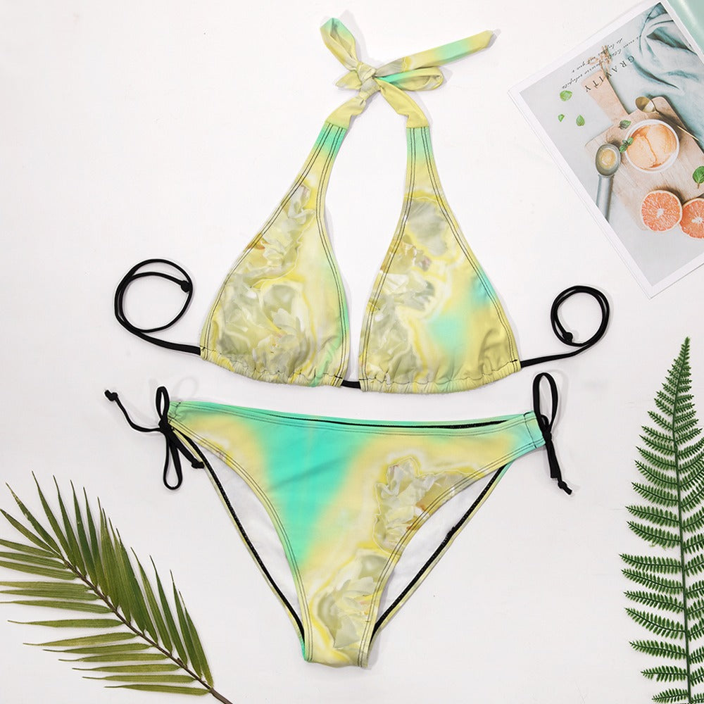 Sexy Bikini-Badeanzug mit V-Ausschnitt für Damen