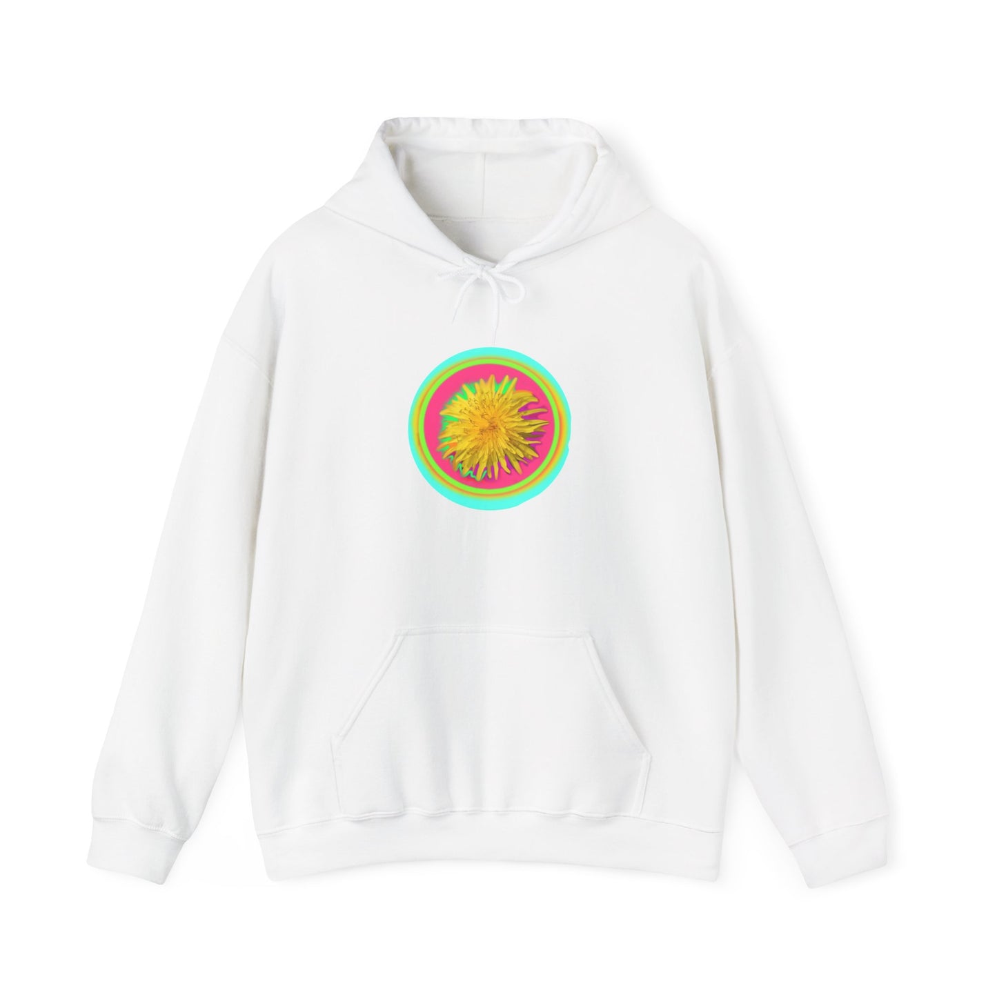 Colorful Flower Burst Unisex Hooded Sweatshirt - Cozy & Vibrant