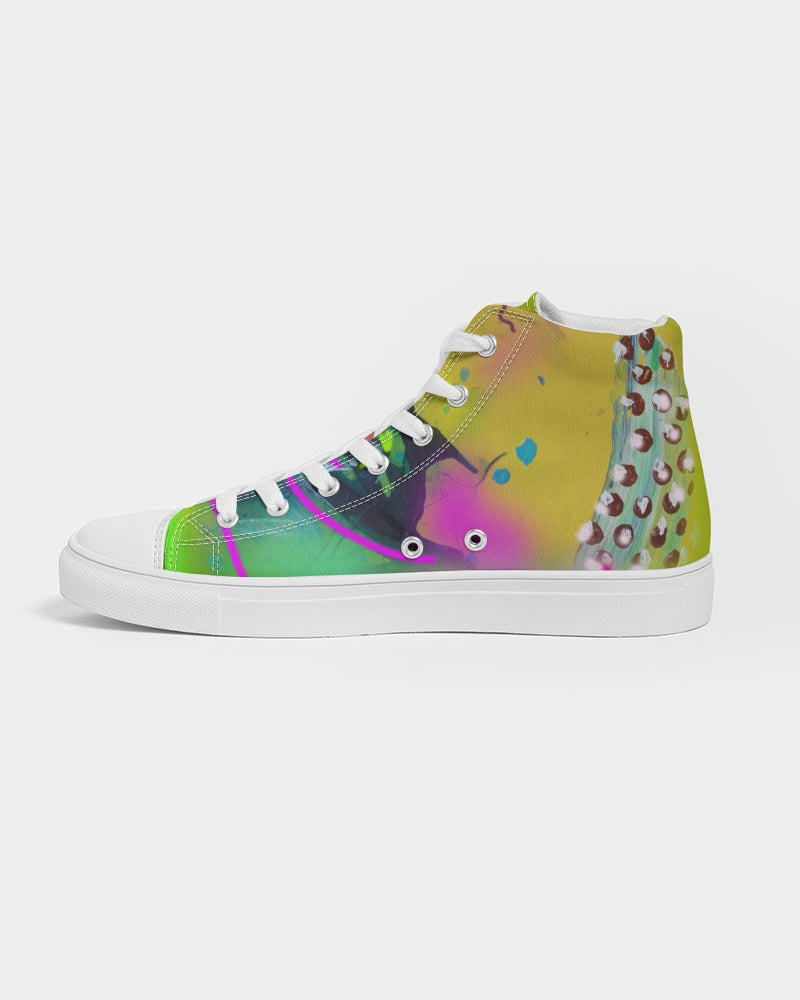 Abstrakte gelbe Herren Hightop Canvas Schuh
