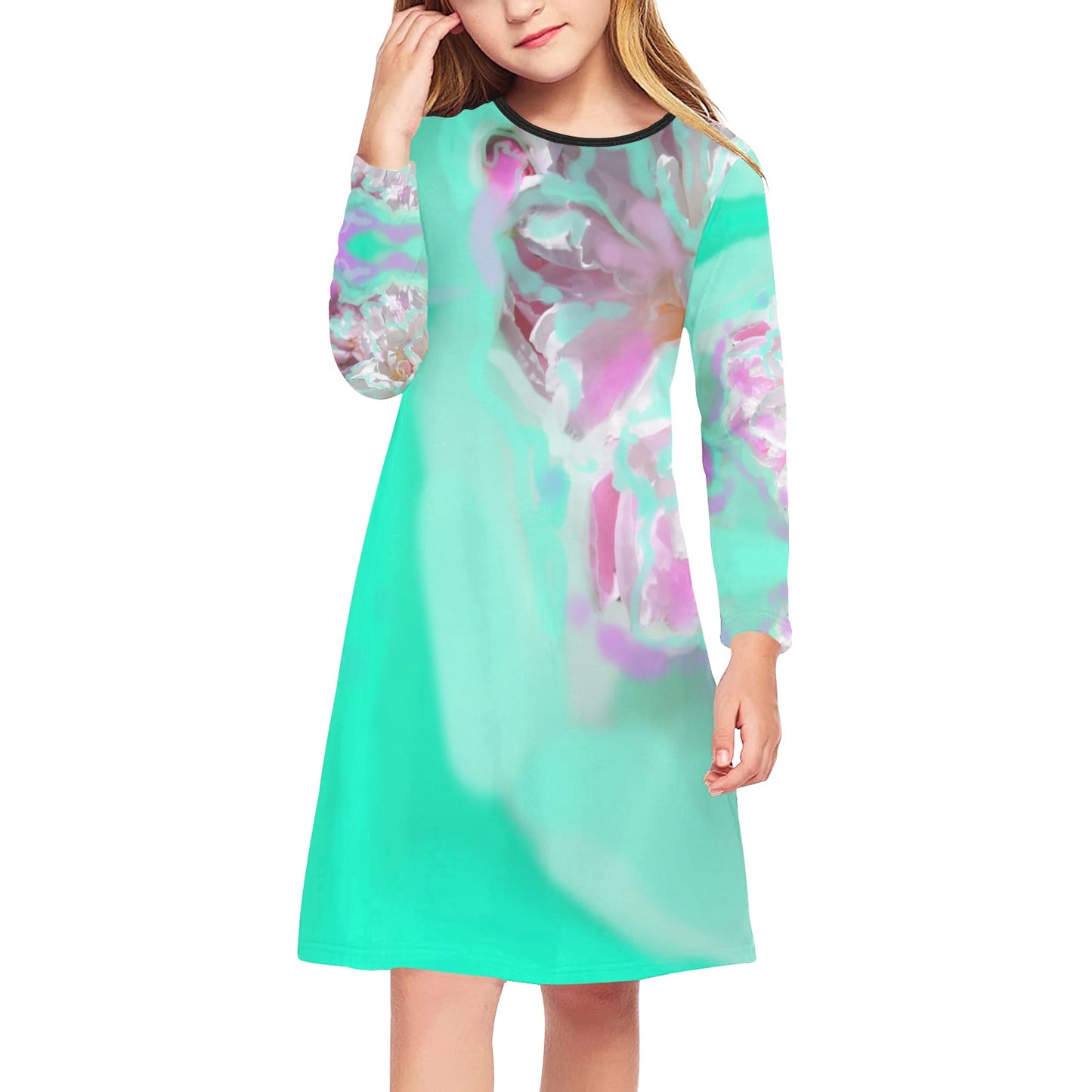 Langärmliges Kleid für Mädchen