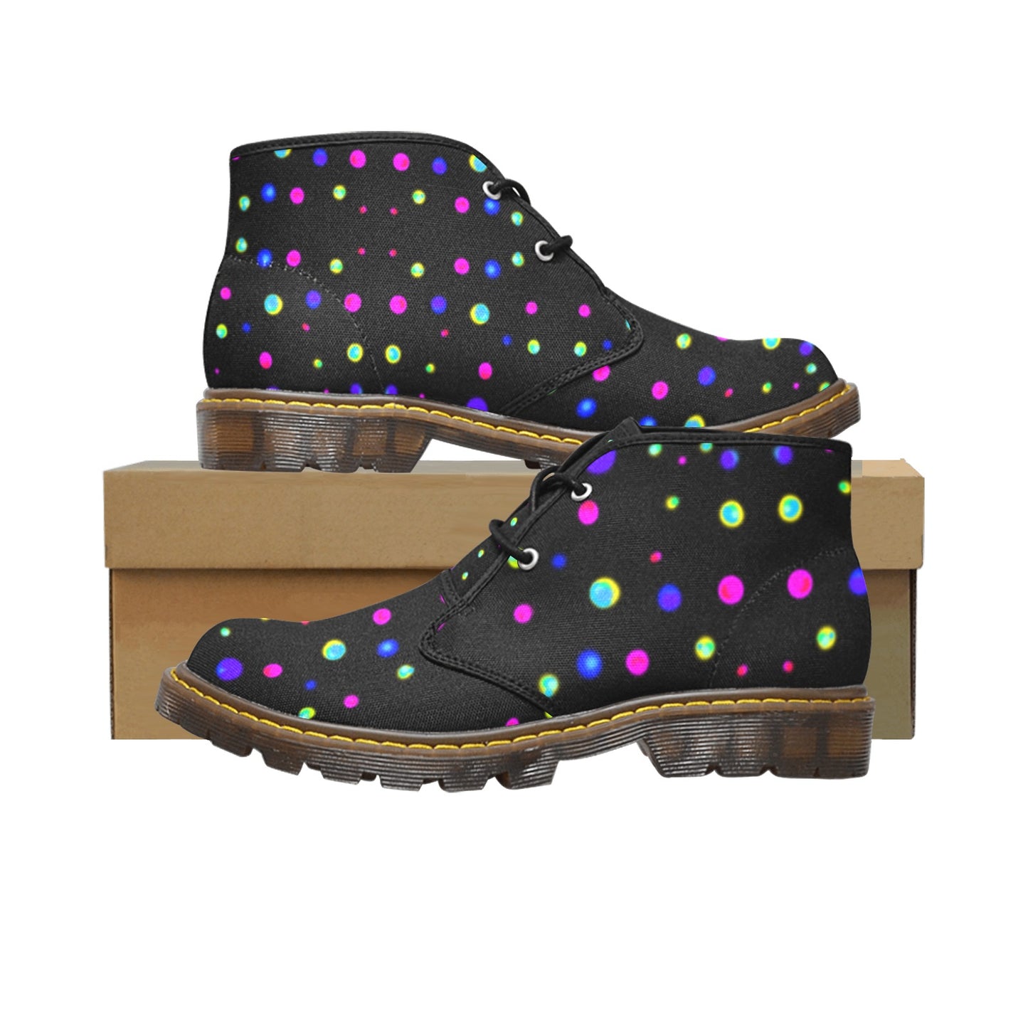 Men's Canvas Chukka Boots abstract art