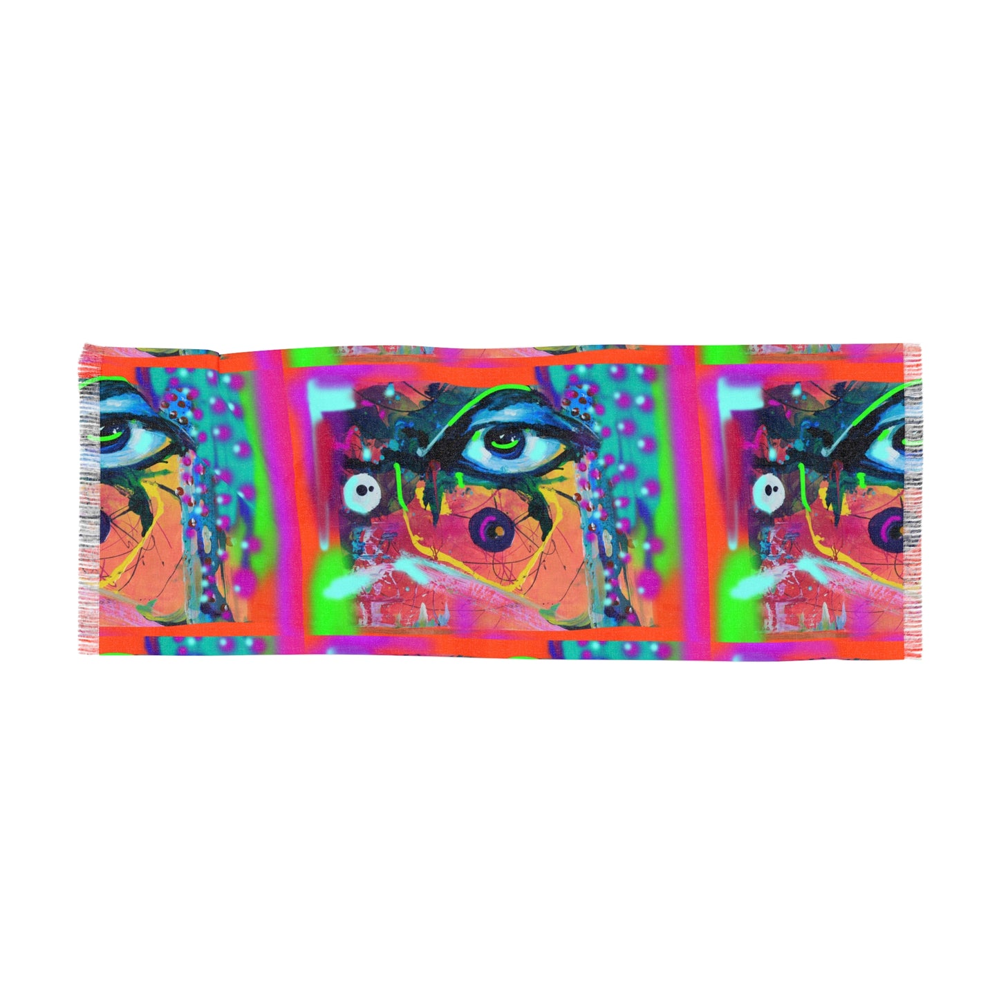 Vibrant Art Scarf - Colorful Eye Design for Bohemian Style