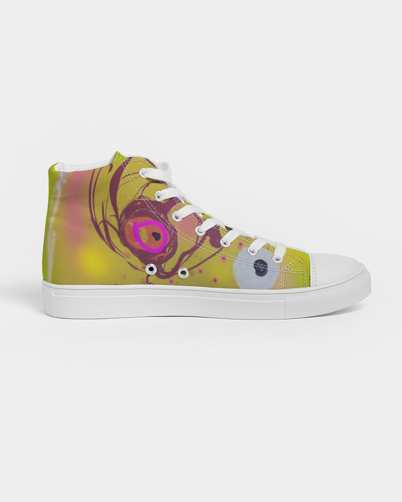 Abstrakte gelbe Herren Hightop Canvas Schuh