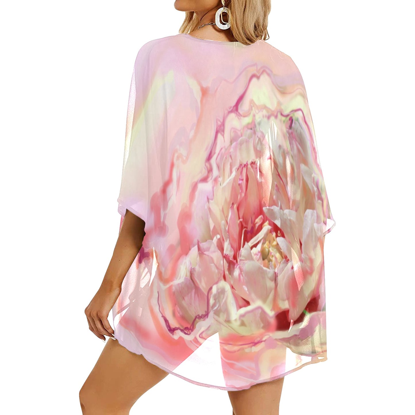 Chiffon-Überwurf im Kimono-Stil für Damen