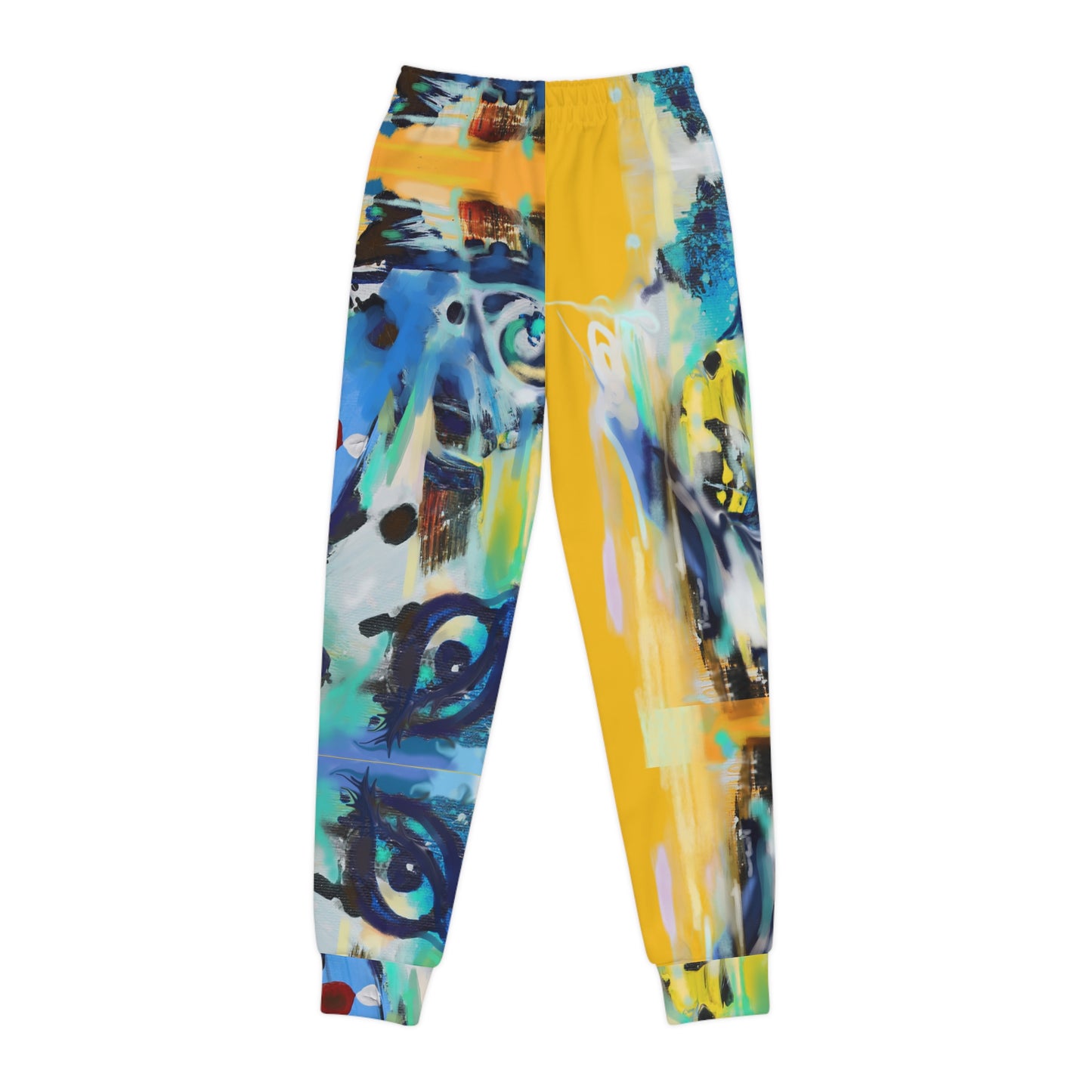 Colorful Youth Joggers with Abstract Art Design