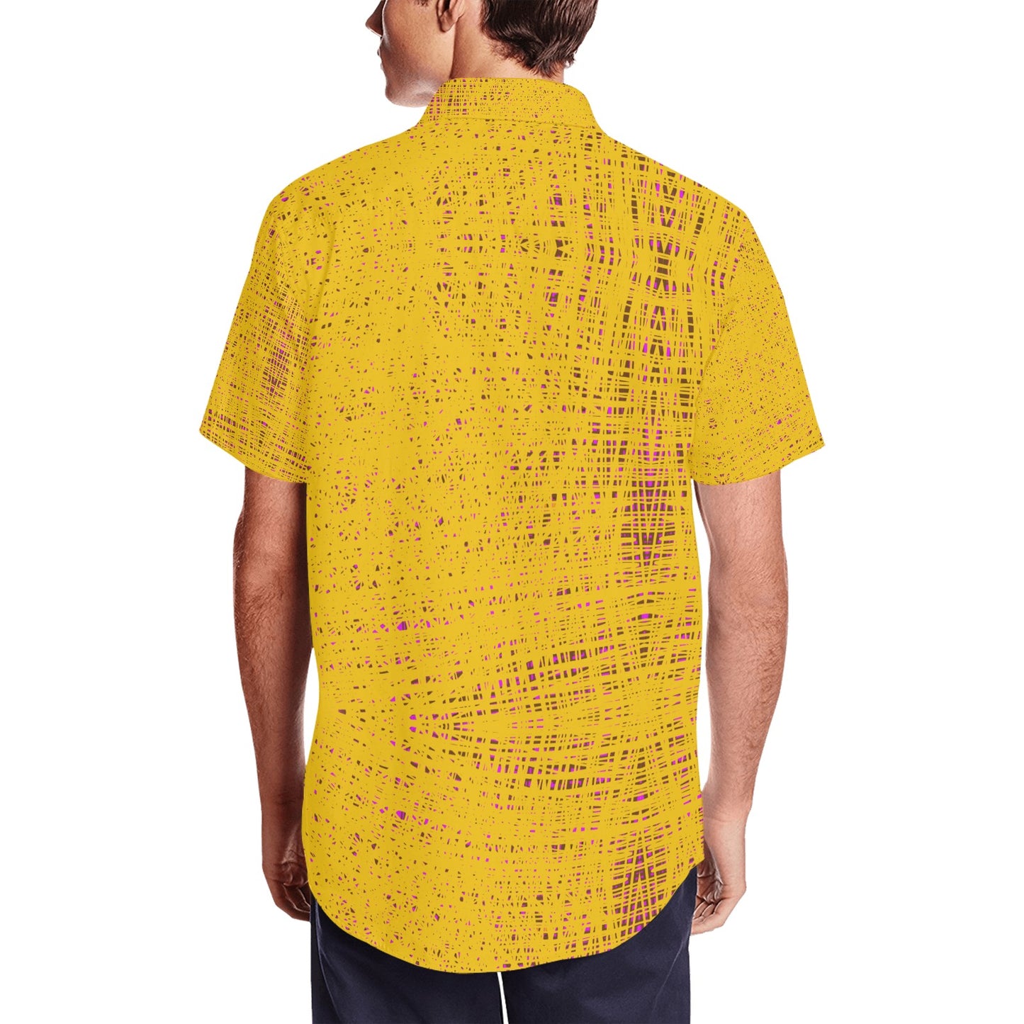 Men's Short Sleeve Shirt With Lapel Collar
