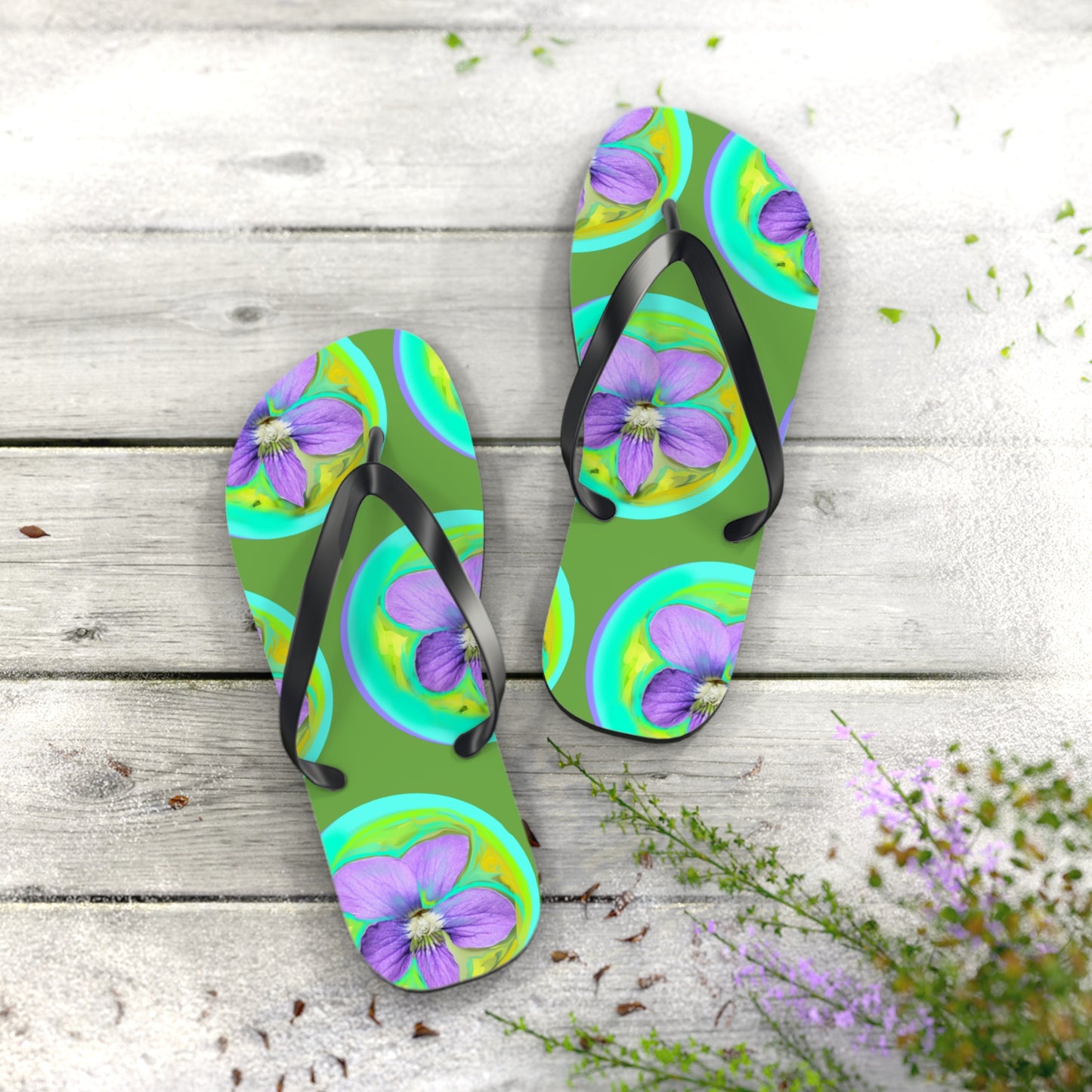 Vibrant Floral Flip Flops - Perfect for Summer and Beach Fun