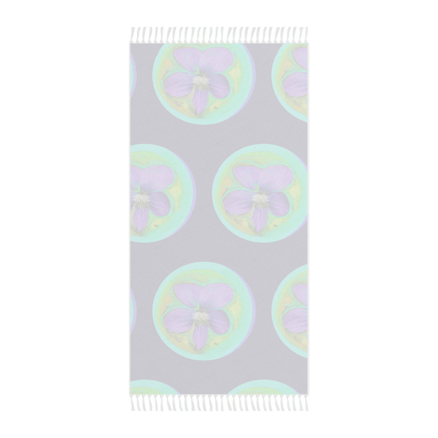 Boho Floral Beach Towel - Vibrant Violet Design for Relaxation & Travel
