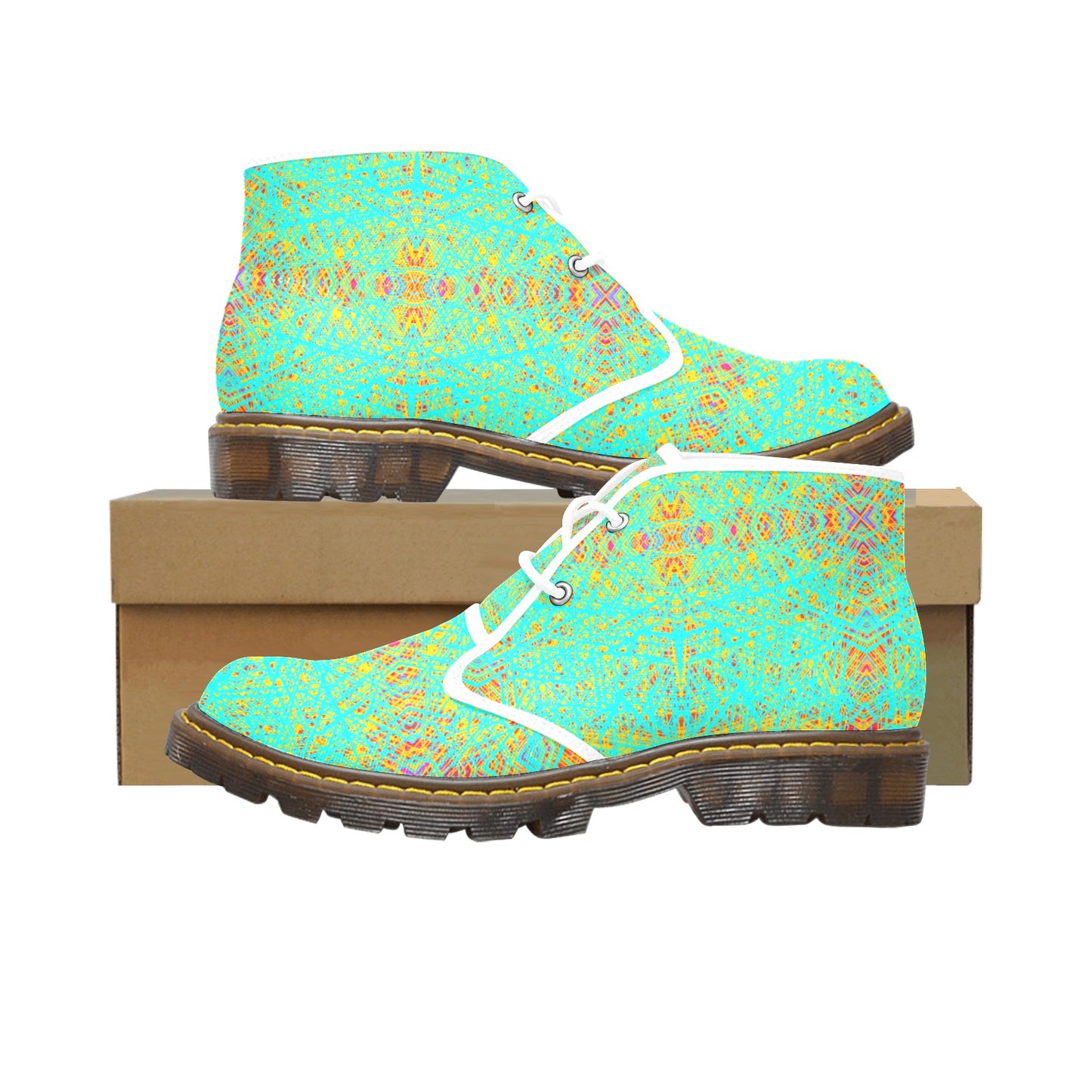 Men's Canvas Chukka Boots abstract art