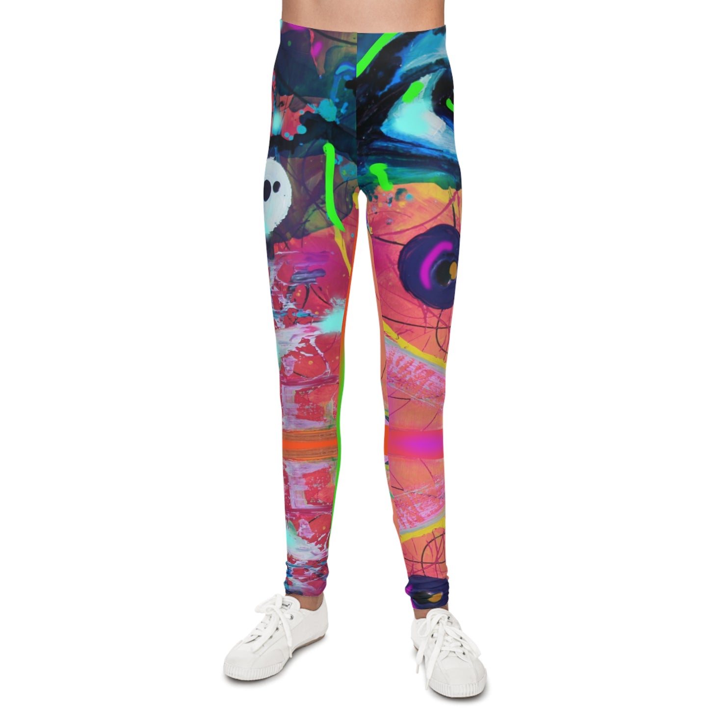 Lebendige Jugend Leggings mit abstrakter Kunst - bunte Fitness-Bekleidung