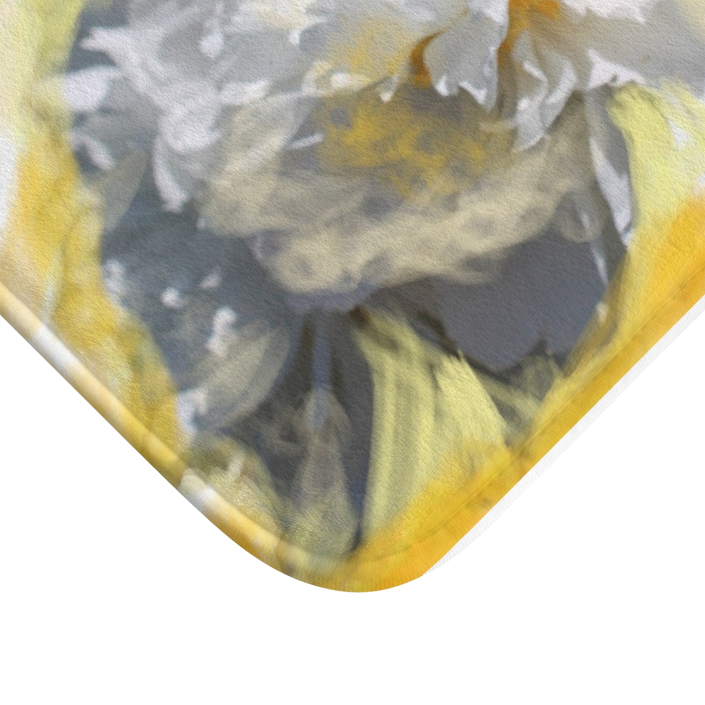 Badematte mit Blumenmuster in Gelb – Weicher, saugfähiger Duschvorleger für eine helle Badezimmeroase