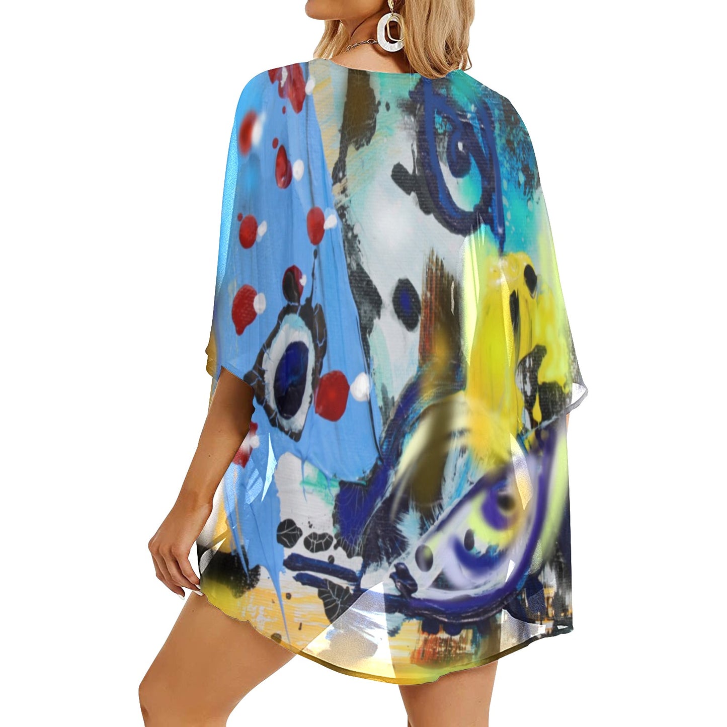 Chiffon-Überwurf im Kimono-Stil für Damen