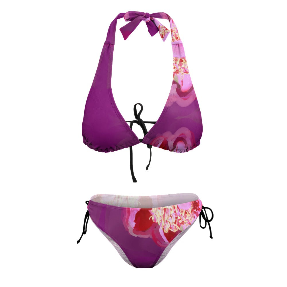 Sexy Bikini-Badeanzug mit V-Ausschnitt für Damen