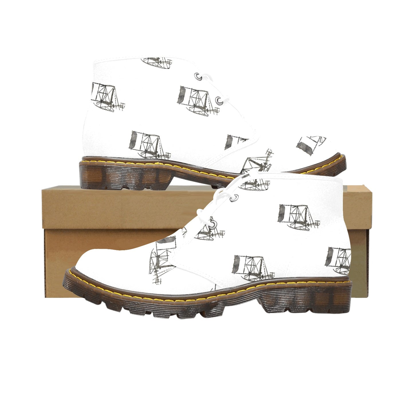 Men's Canvas Chukka Boots abstract art