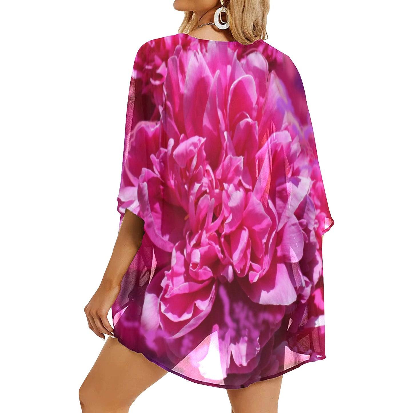 Chiffon-Überwurf im Kimono-Stil für Damen