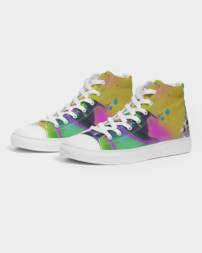 Abstrakte gelbe Herren Hightop Canvas Schuh
