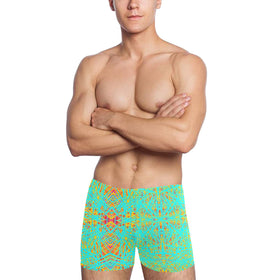 Abstract Geometric Men's Swimming Trunks — Original Artwork | ArtistDione