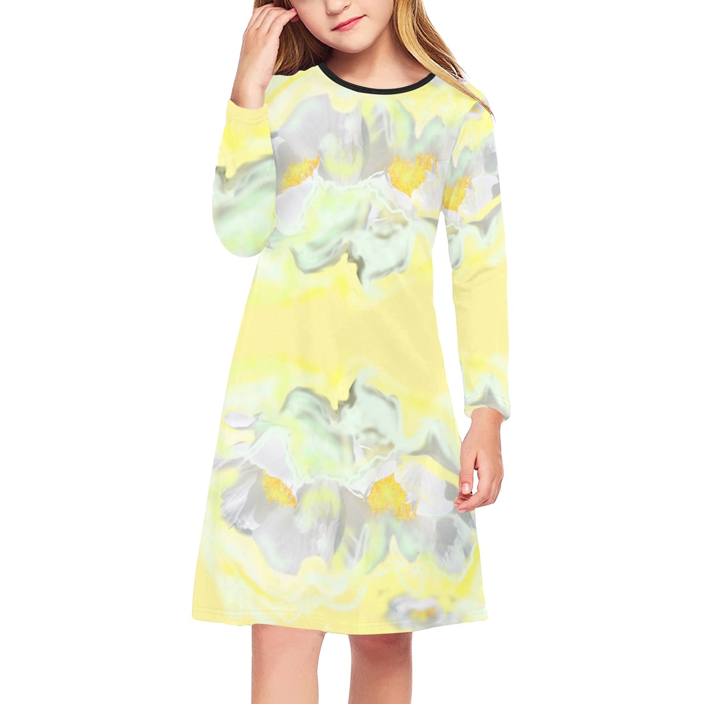Langärmliges Kleid für Mädchen