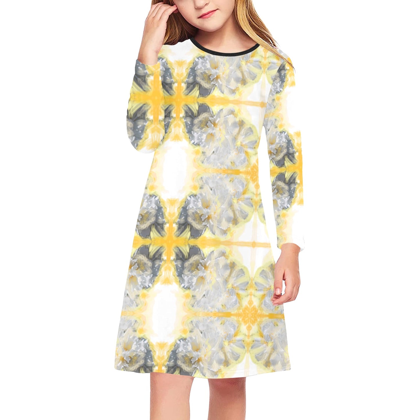 Langärmliges Kleid für Mädchen