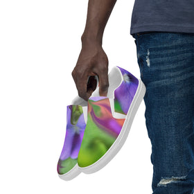 Men's Orchid Floral Slip-On Canvas Shoes — Original Artwork | ArtistDione