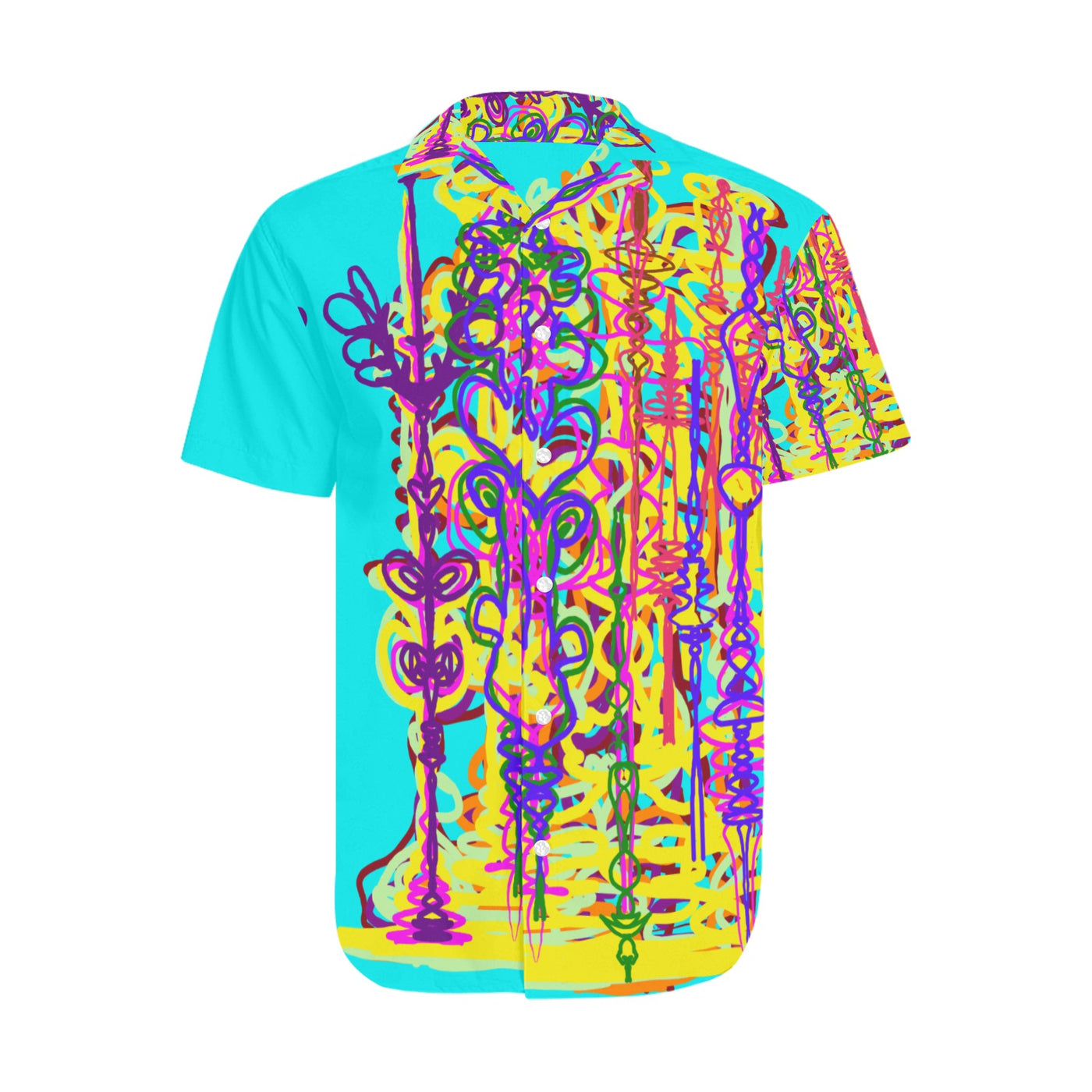 Men's Short Sleeve Shirt With Lapel Collar