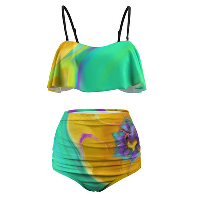 Colorful Ladies Loose Top Bikini Swimsuit
