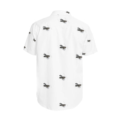 Men's Short Sleeve Shirt With Lapel Collar