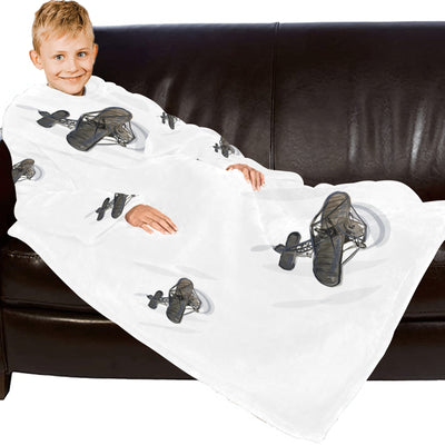 Blanket Robe with Sleeves for Kids