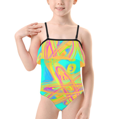 Kids' Spaghetti Strap Ruffle Swimsuit