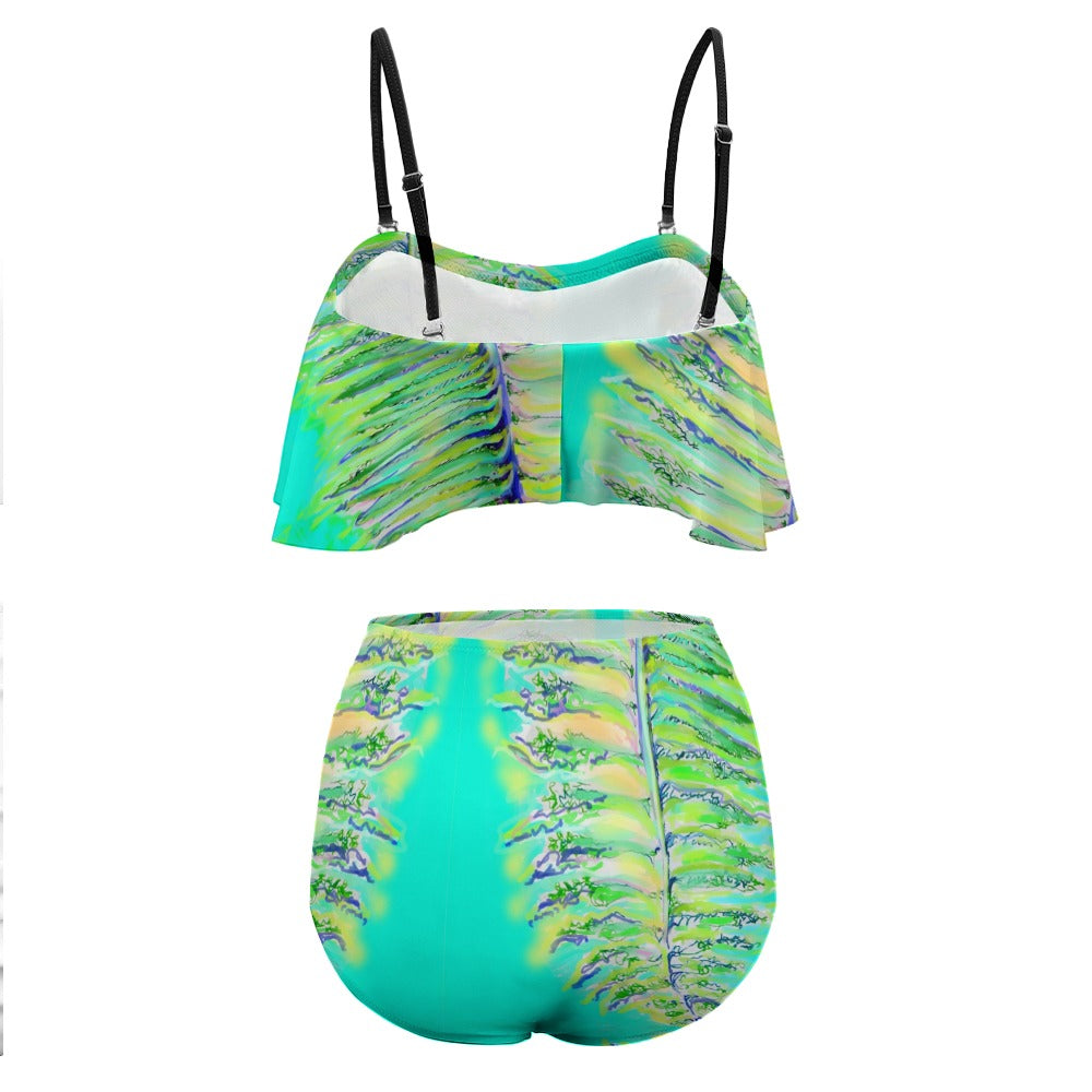 Colorful Ladies Loose Top Bikini Swimsuit