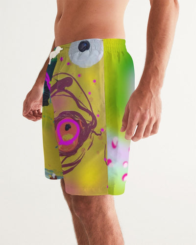 Abstract Yellow Men's Swim Trunk
