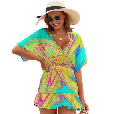 Ladies Thin Short Sleeve One Piece Dress