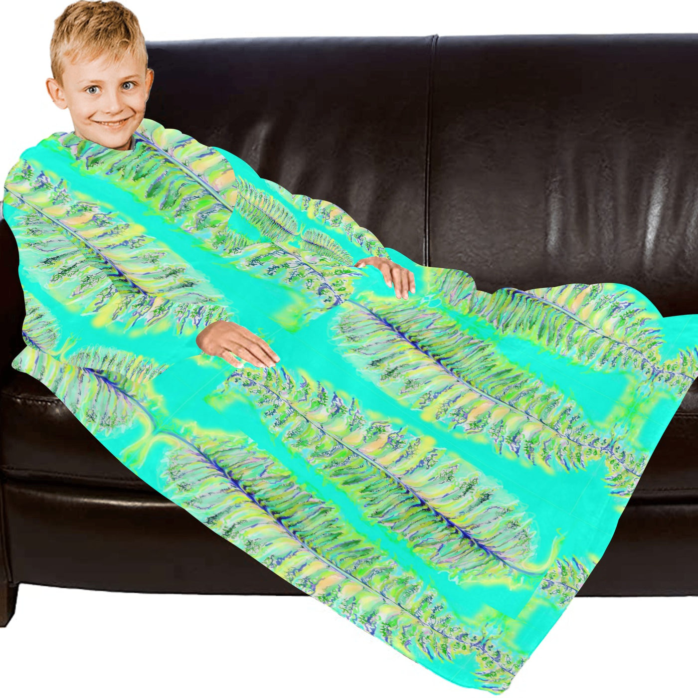 Blanket Robe with Sleeves for Kids
