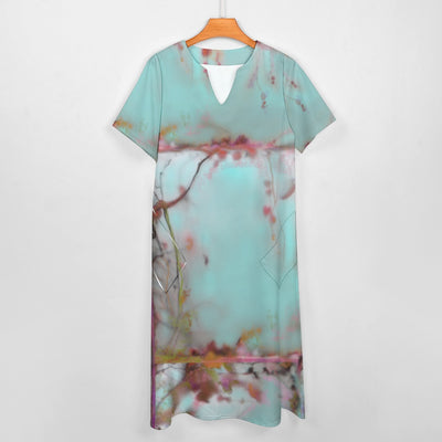 Short sleeve, artistic dress with pockets