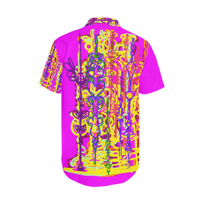 Men's Short Sleeve Shirt With Lapel Collar