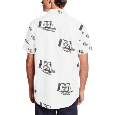 Men's Short Sleeve Shirt With Lapel Collar
