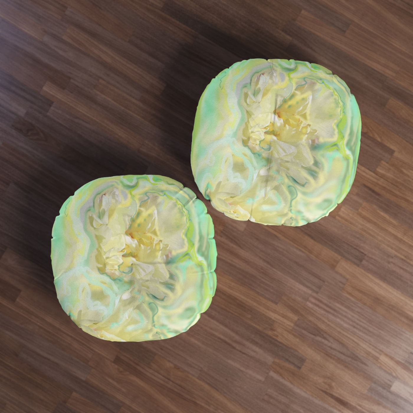 Floral Tufted Floor Pillow - Round Decorative Cushion for Cozy Spaces