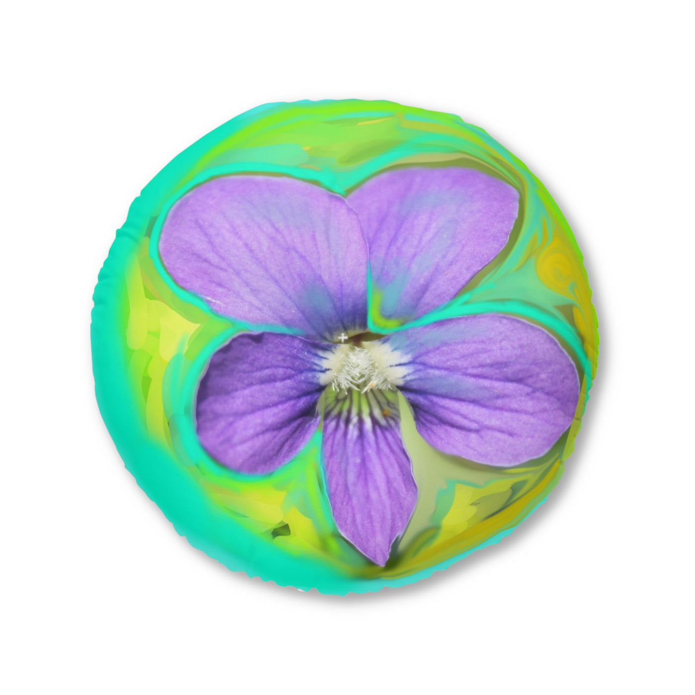 Vibrant Floral Tufted Floor Pillow - Round Accent Cushion